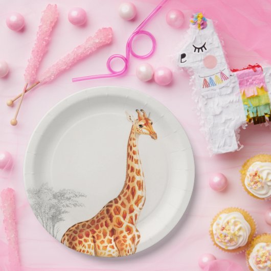 De elegante Giraffe Papieren Bordje (Feest)