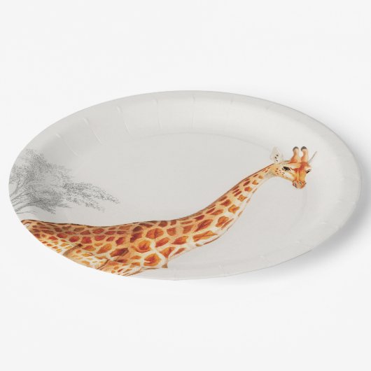 De elegante Giraffe Papieren Bordje (Gekanteld)
