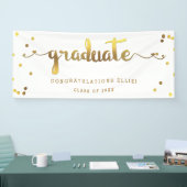 De elegante Gouden Gediplomeerde van de Confettien Spandoek (Beurs)