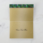 de elegante gouden pauw dankt u bedankkaart (Binnen)