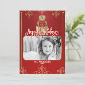 De elegante Gouden & Rode Kaart van de Foto van de (Staand voorkant)