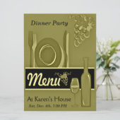 De elegante Gouden Uitnodigingen van de Partij van (Staand voorkant)