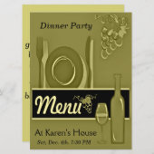 De elegante Gouden Uitnodigingen van de Partij van (Voorkant / Achterkant)