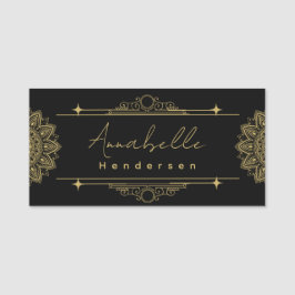 De elegante gouden & zwarte naamtag naamplaatje