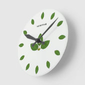 De elegante Groene Bladeren van de Laurierboom Ronde Klok (Hoek)