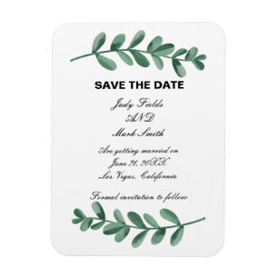 De elegante groene Waterverf laat sparen de Datum Magneet