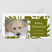 De elegante Groene Witte Kaarten van de Foto van (Voorkant / Achterkant)