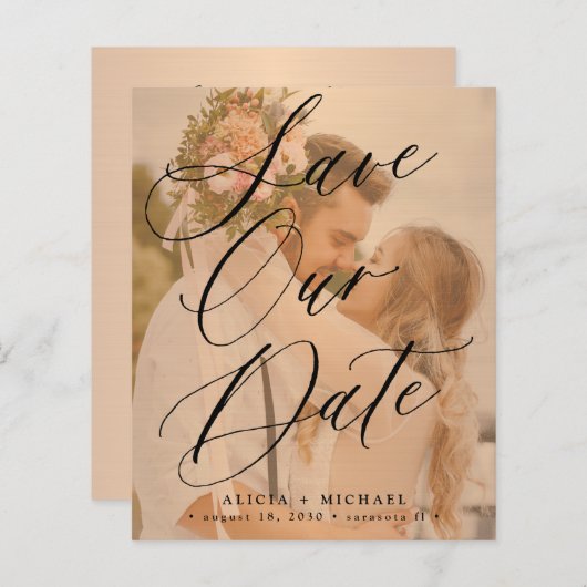 De elegante het trouwen van de manuscriptfoto van  (Voorkant / Achterkant)