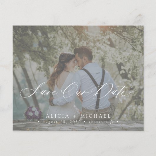 De elegante het trouwen van de manuscriptfoto van  flyer (Voorkant)