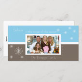 De elegante Kaart van de Foto van de Sneeuwvlok (Voorkant / Achterkant)