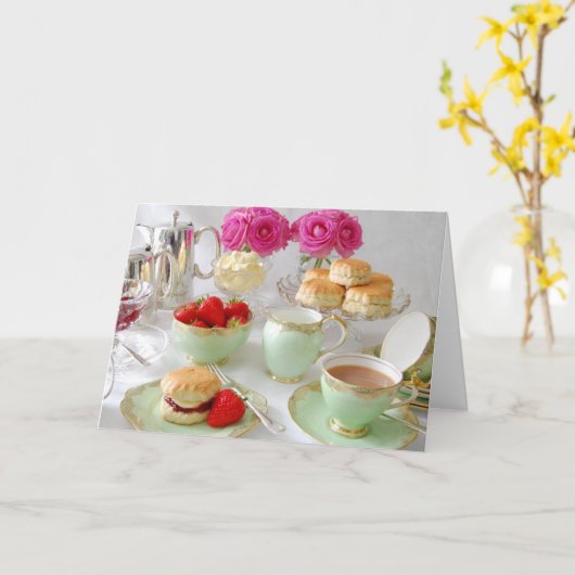 De elegante Kaart van de Groeten van de Thee van (Gele Bloem)