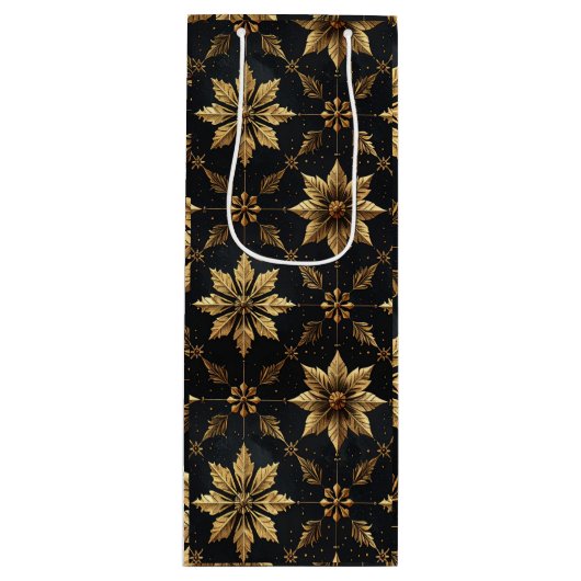 De Elegante Kerst - Bloem Wijn Cadeautas (Voorkant)