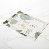 De elegante Lente verlaat sparen de Datum Folie Uitnodiging (Gedraaid)