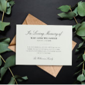 de elegante manuscriptbegrafenis bedankt kaart