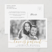 De elegante manuscriptliefde is het uitstel van de briefkaart (Voorkant / Achterkant)