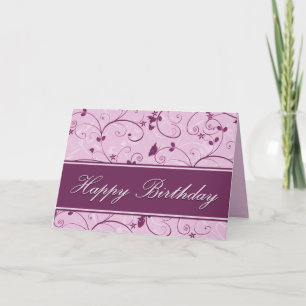 De elegante Mauve Natuurlijke Verjaardag van de Kaart