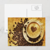 De elegante Minnaar van de Koffie van de Bonen van Briefkaart (Voorkant / Achterkant)