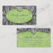 De elegante Mode Fleur DE lis Grijs Green van Visitekaartje (Voorkant / Achterkant)