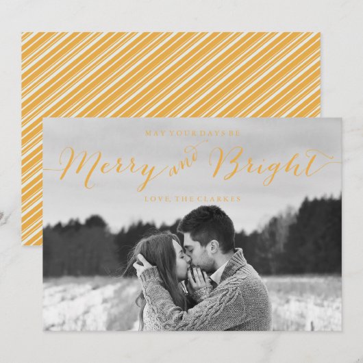 DE ELEGANTE MODERNE VROLIJKE EN HELDERE GOUDEN FEESTDAGENKAART (Voorkant / Achterkant)