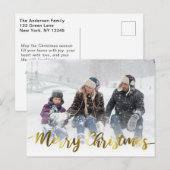 De elegante Moderne Vrolijke Foto van de Folie van Briefkaart (Voorkant / Achterkant)