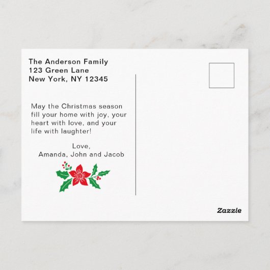 De elegante Moderne Vrolijke Foto van de Folie van Briefkaart (Achterkant)