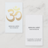 De elegante Om Gouden Instructeur van de Yoga van Visitekaartje (Voorkant / Achterkant)