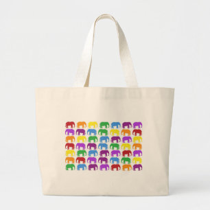 De Elegante Ontwerper van de Olifanten van de Grote Tote Bag