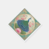 De_Elegante_ Peacock_ Patronen Servet (Hoek)