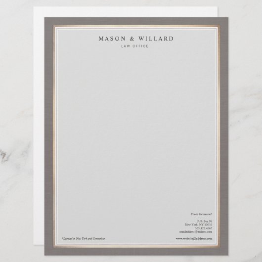 De elegante Professionele Gouden Grens van de Persoonlijk Briefhoofd (Voorkant / Achterkant)