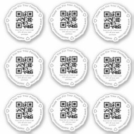 de elegante qr code kleine bedrijfskorting dank u sticker
