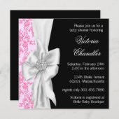 De elegante Roze en Zwarte Douche van het Meisje Kaart (Voorkant / Achterkant)