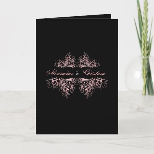 De elegante Roze Uitnodiging van het Huwelijk van (Voorkant)