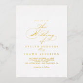 De elegante stijlvolle goudweddenschap folie uitnodiging (Voorkant)