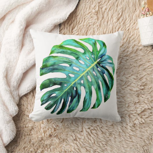 De elegante Tropische Foto van het Blad van Hawaï Kussen (Deken)