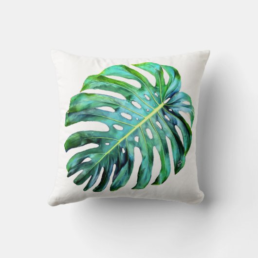 De elegante Tropische Foto van het Blad van Hawaï Kussen (Achterkant)