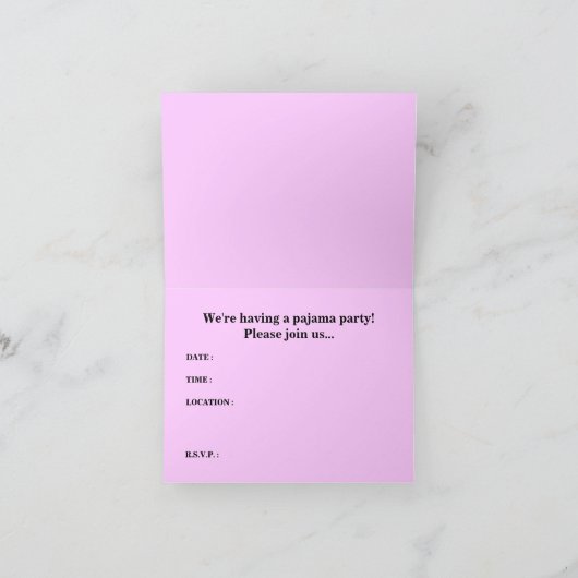 de elegante uitnodiging van de pyjamapartij (Binnen)