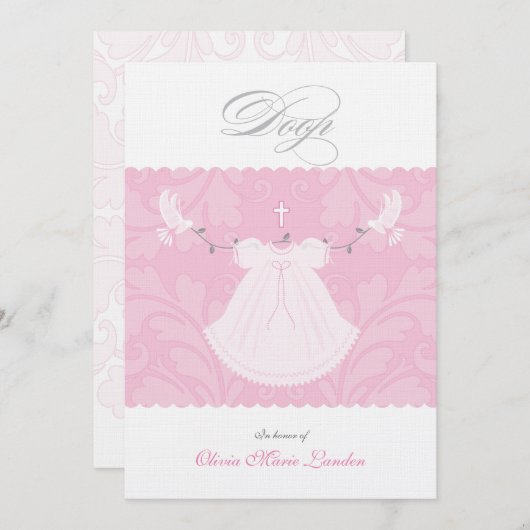 De elegante Uitnodiging van het Doopsel van het Me (Voorkant / Achterkant)