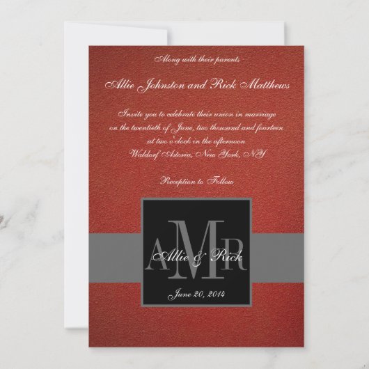 De elegante Uitnodiging van het Huwelijk van de (Achterkant)