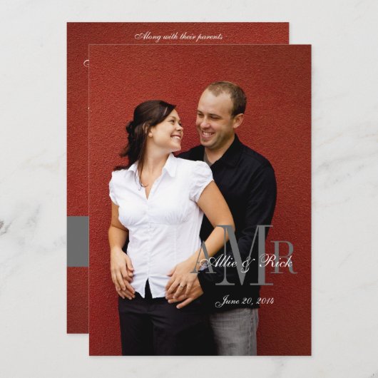 De elegante Uitnodiging van het Huwelijk van de (Voorkant / Achterkant)