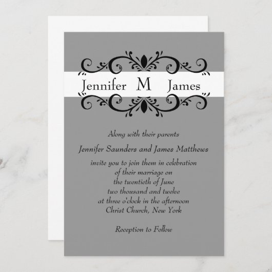 De elegante Uitnodiging van het Huwelijk van het (Voorkant / Achterkant)