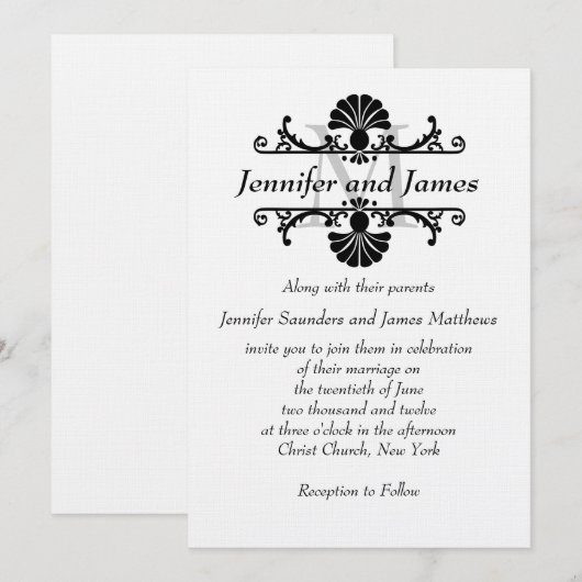 De elegante Uitnodigingen van het Huwelijk met de (Voorkant / Achterkant)
