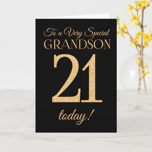 De elegante Verjaardag van de Kleinzoon van het Kaart (Gele Bloem)