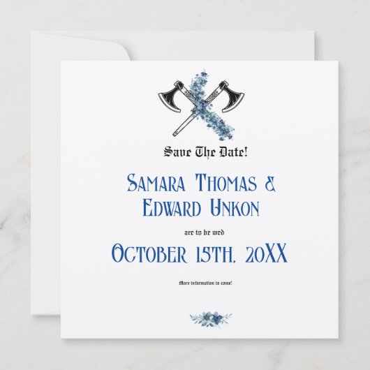 De elegante Vikinguitnodiging Save The Date (Voorkant)