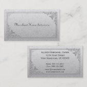 De elegante Vintage Zilveren Visitekaartjes van (Voorkant / Achterkant)