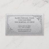 De elegante Vintage Zilveren Visitekaartjes van (Achterkant)