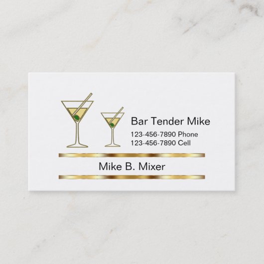 De elegante Visitekaartjes van de Barman (Voorkant)