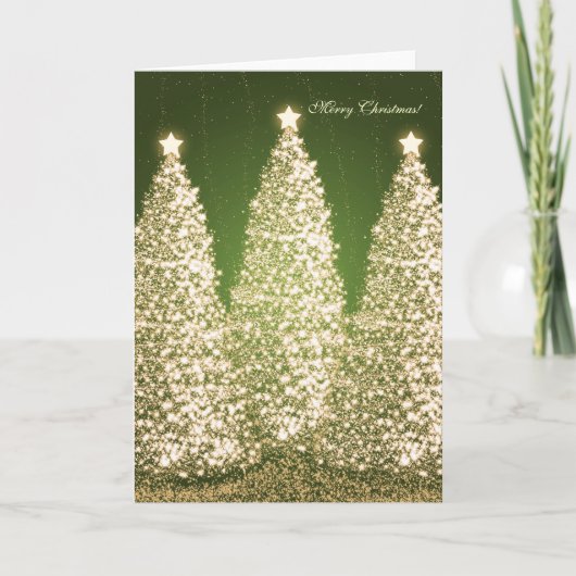 De elegante Vrolijke Gouden Fonkeling van de Feestdagen Kaart (Voorkant)