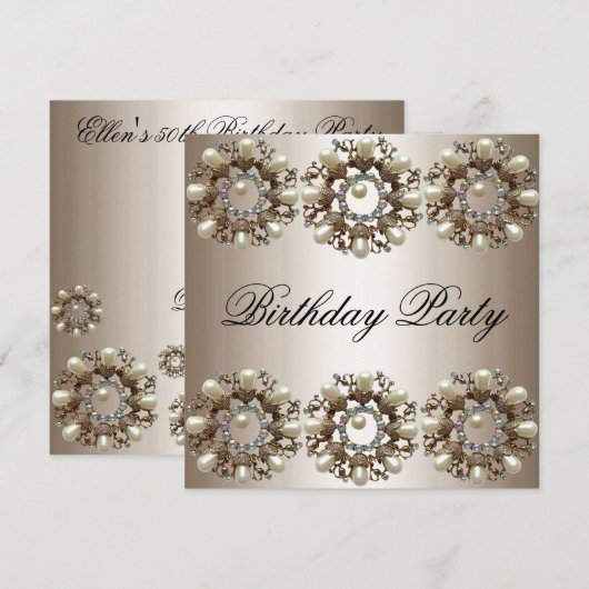 De elegante Witte Uitnodiging van de Verjaardag (Voorkant / Achterkant)