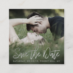 De elegante Zilveren Foto van het Manuscript van Informatiekaartje