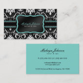 De elegante Zwart-witte Salon en het Kuuroord van Visitekaartje (Voorkant / Achterkant)